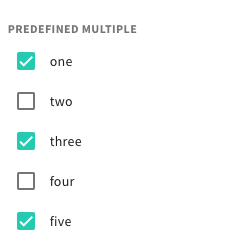 Predefined single selected value